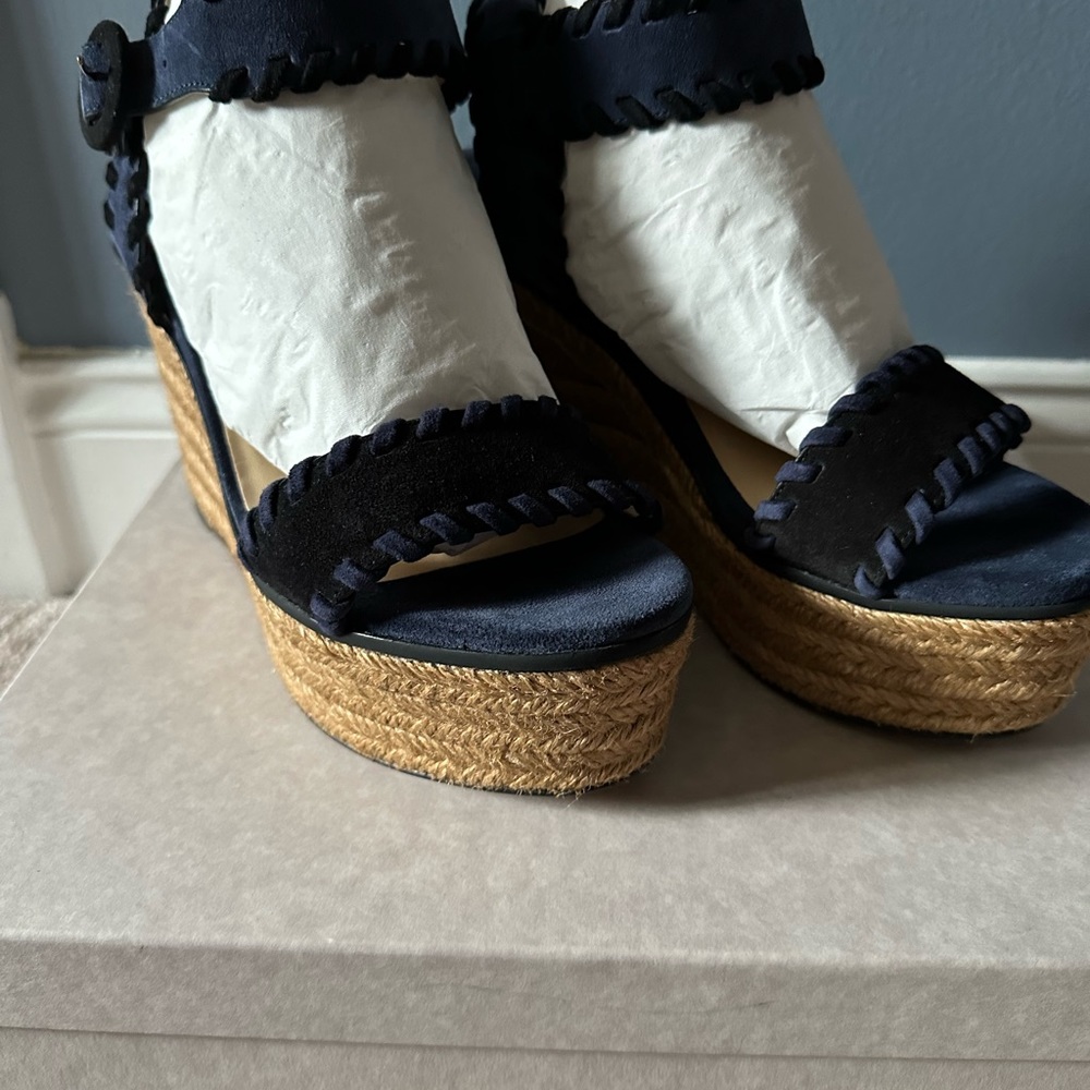 Jimmy Choo Abigail Wedge in Navy/Black